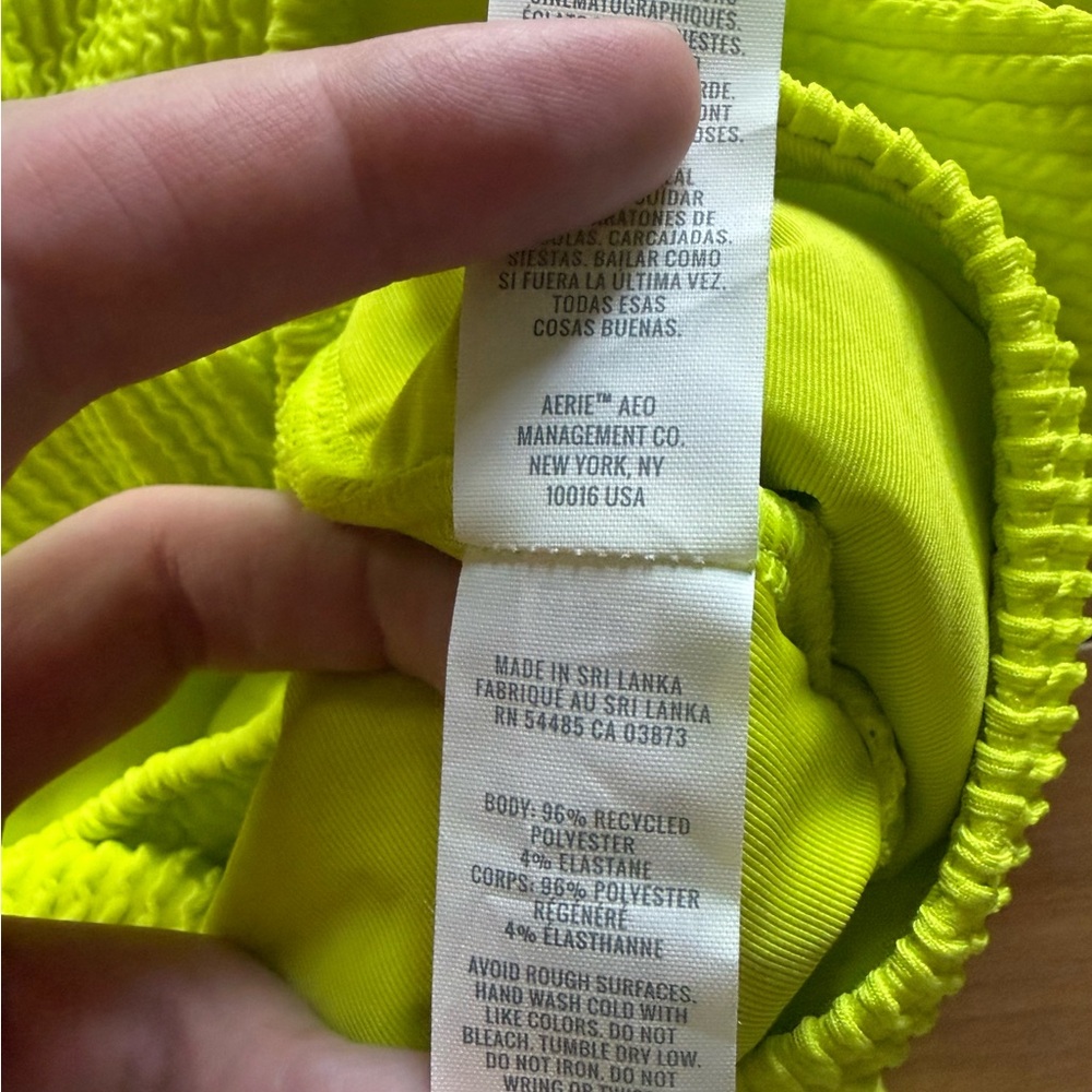 aerie Neon Yellow One-Shoulder Cutout One-Piece Swimsuit - Picture 7 of 8